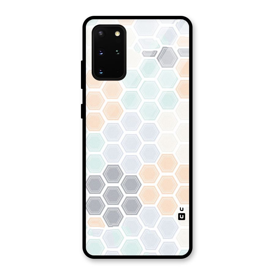 Light Hexagons Glass Back Case for Galaxy S20 Plus
