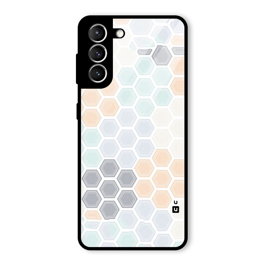 Light Hexagons Glass Back Case for Galaxy S21 5G