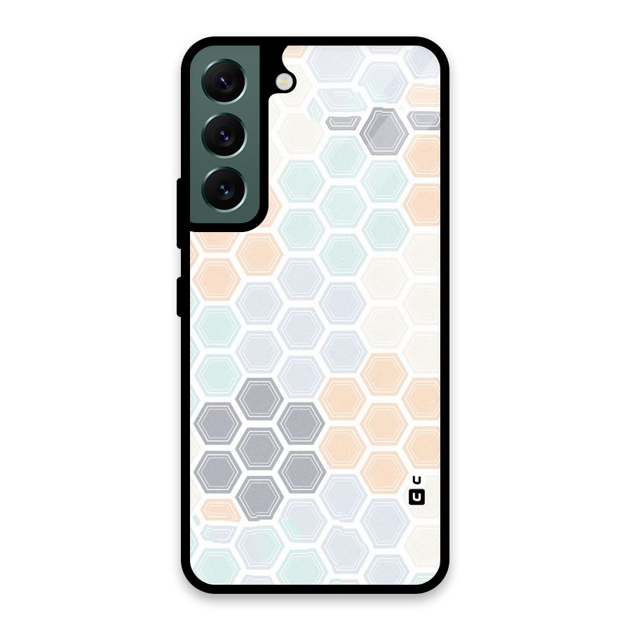 Light Hexagons Glass Back Case for Galaxy S22 5G