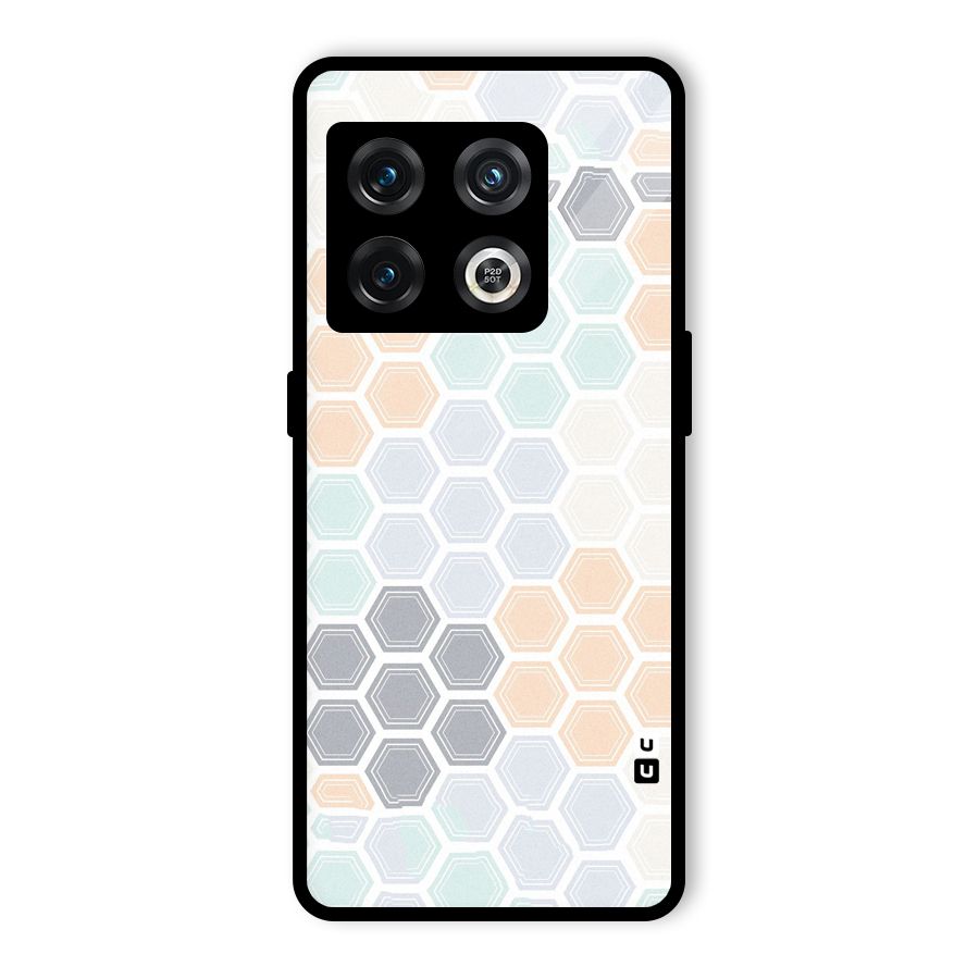 Light Hexagons Glass Back Case for OnePlus 10 Pro 5G