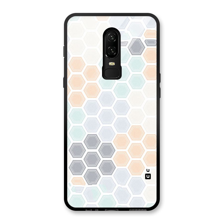 Light Hexagons Glass Back Case for OnePlus 6