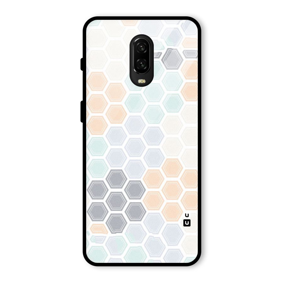 Light Hexagons Glass Back Case for OnePlus 6T