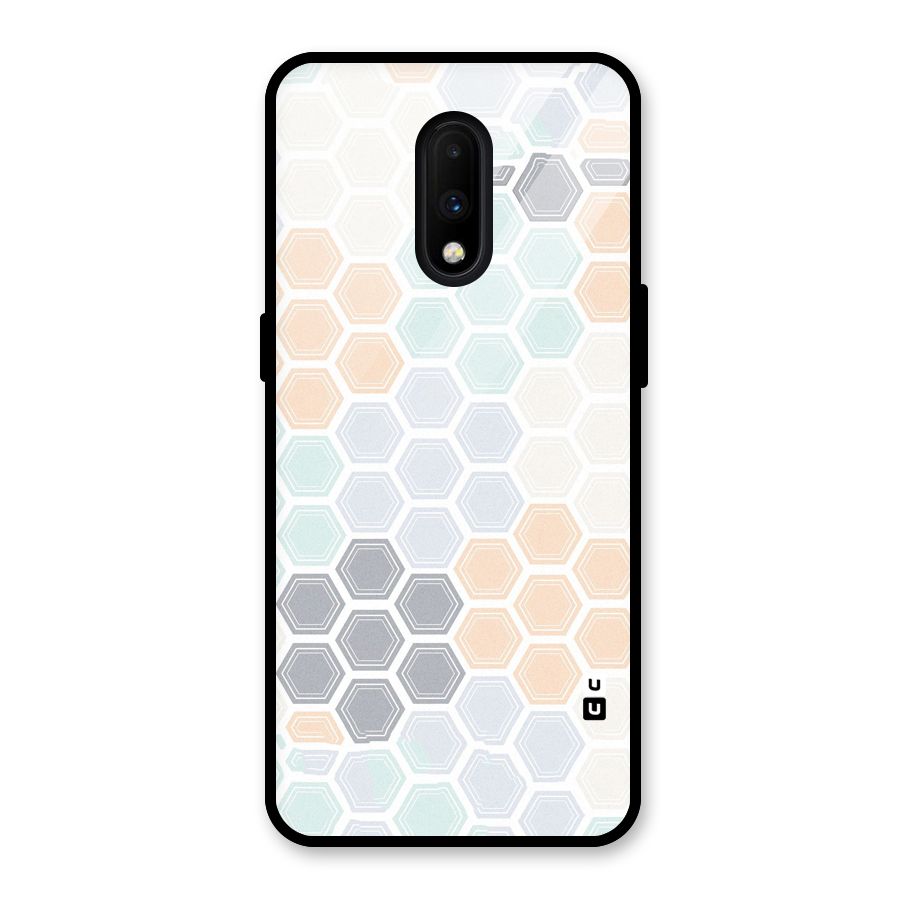 Light Hexagons Glass Back Case for OnePlus 7