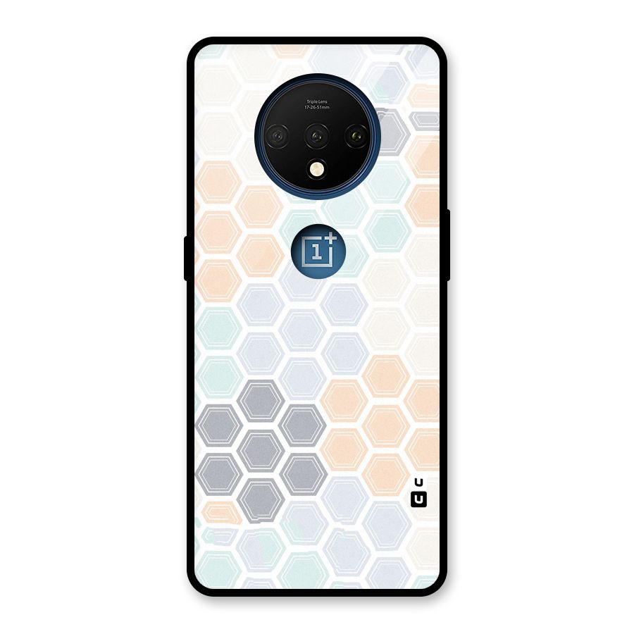 Light Hexagons Glass Back Case for OnePlus 7T