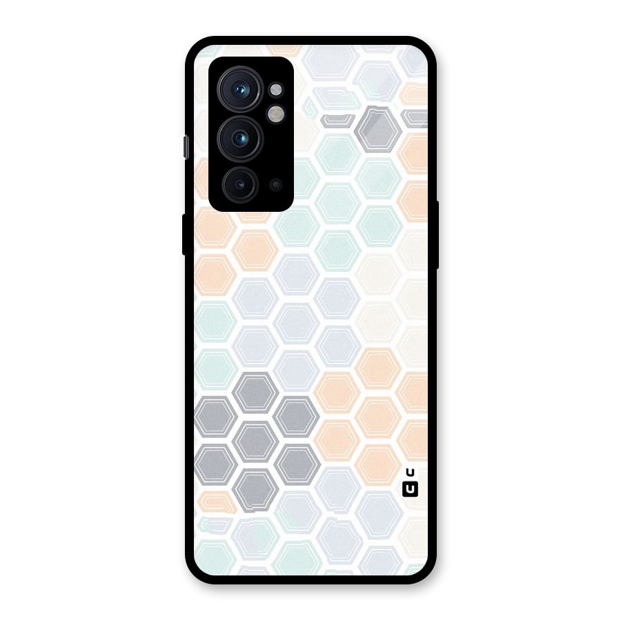 Light Hexagons Glass Back Case for OnePlus 9RT 5G