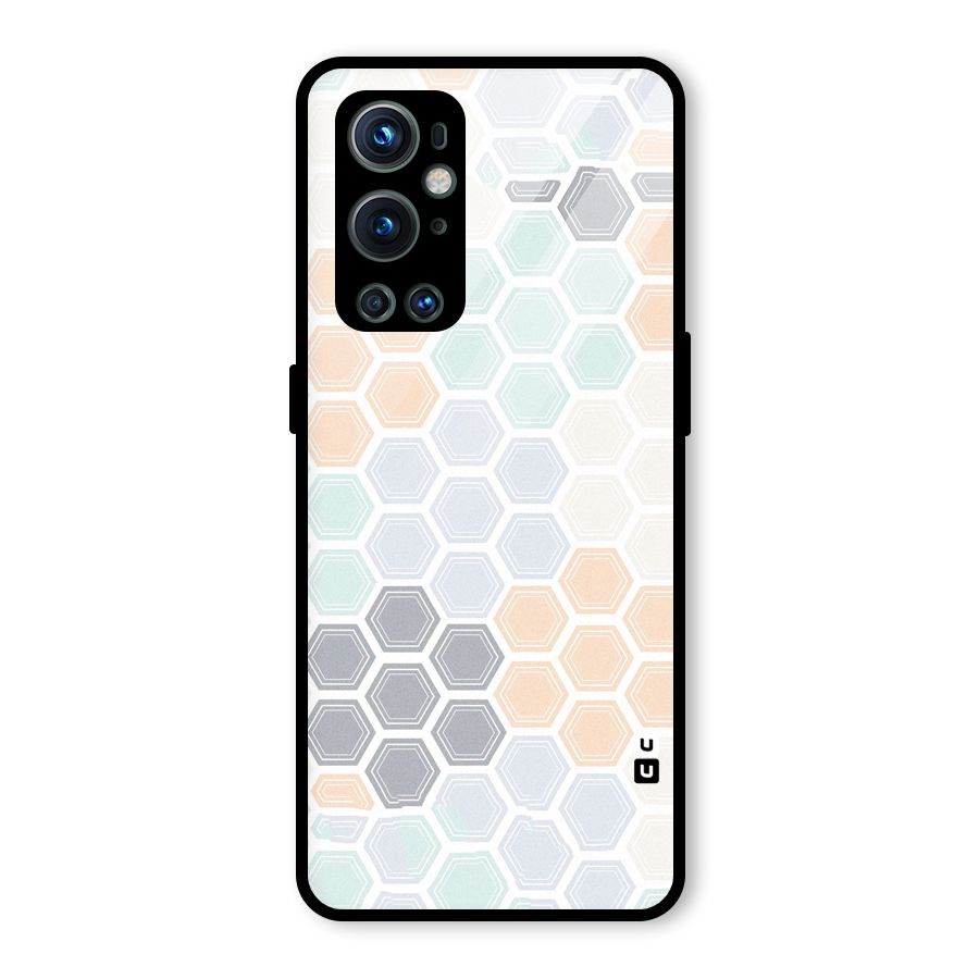 Light Hexagons Glass Back Case for OnePlus 9 Pro