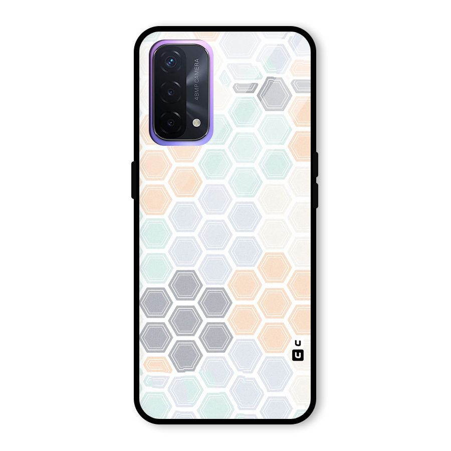 Light Hexagons Glass Back Case for Oppo A74 5G