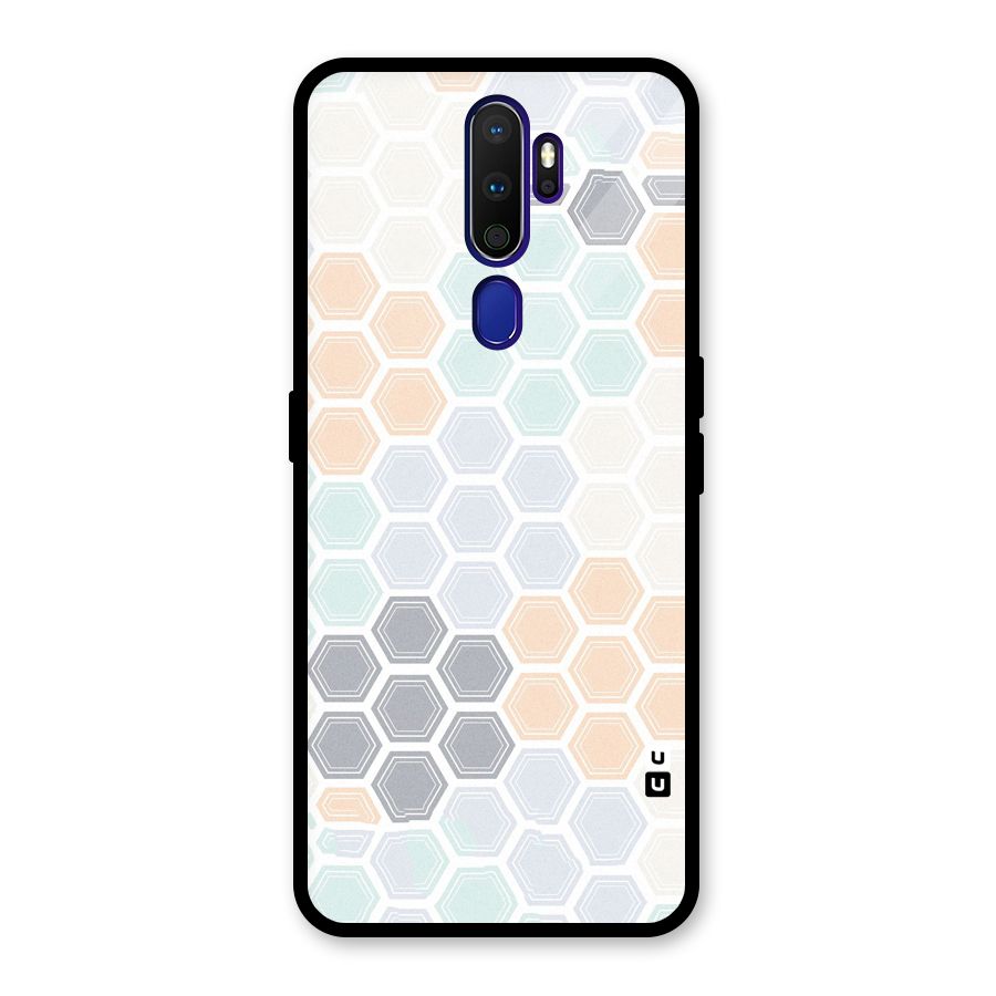 Light Hexagons Glass Back Case for Oppo A9 (2020)