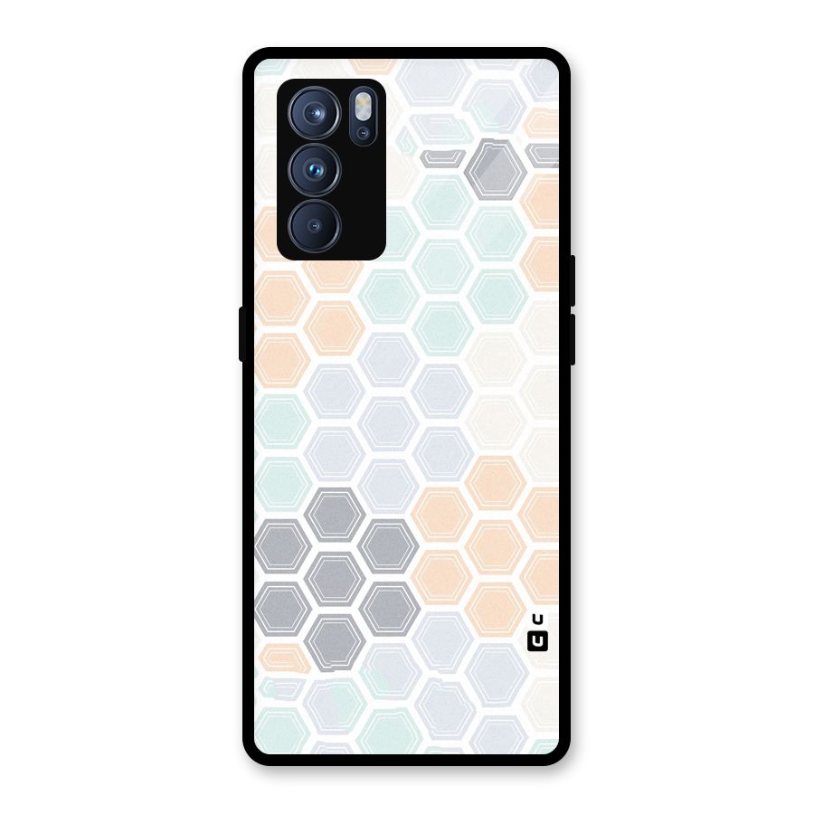 Light Hexagons Glass Back Case for Oppo Reno6 Pro 5G