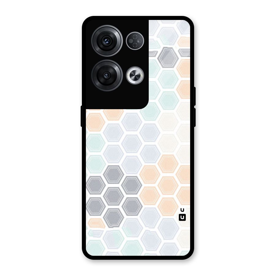 Light Hexagons Glass Back Case for Oppo Reno8 Pro 5G