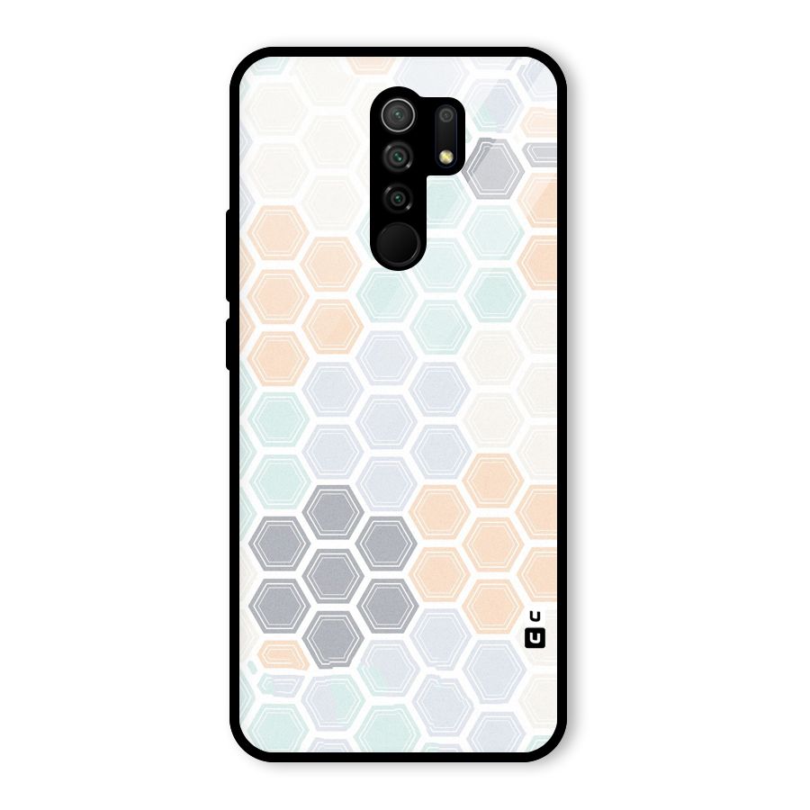 Light Hexagons Glass Back Case for Poco M2