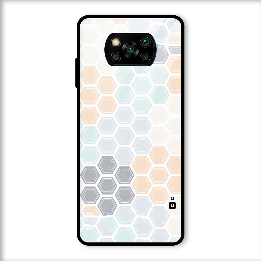 Light Hexagons Glass Back Case for Poco X3