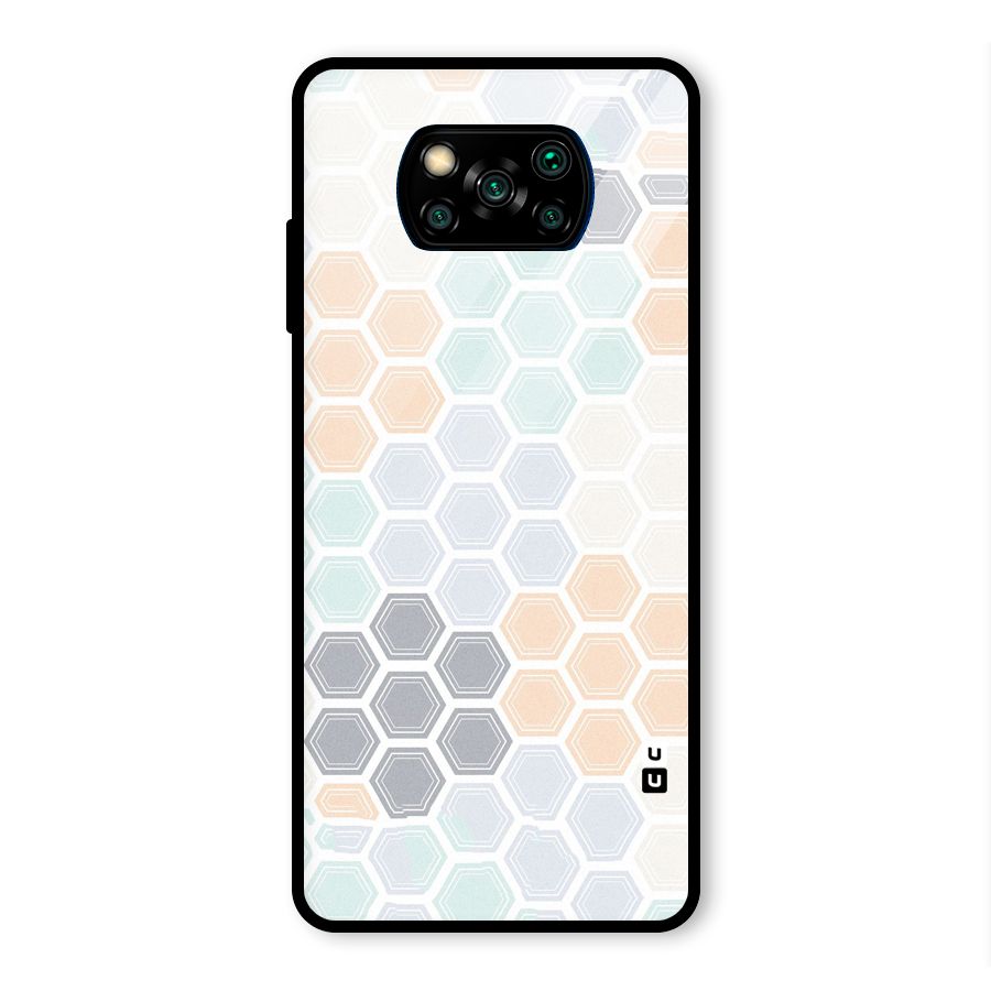 Light Hexagons Glass Back Case for Poco X3 Pro
