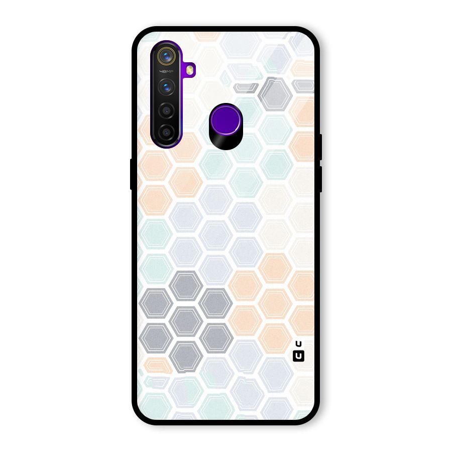 Light Hexagons Glass Back Case for Realme 5 Pro