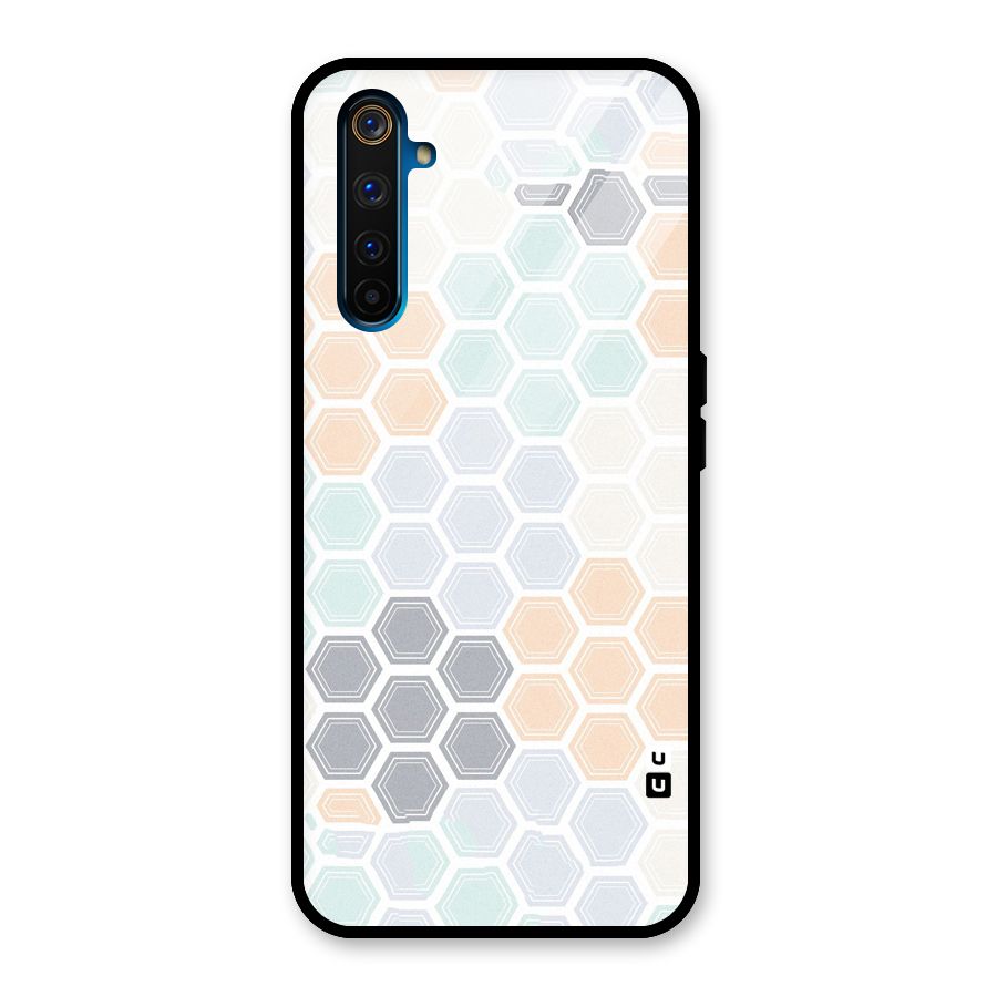 Light Hexagons Glass Back Case for Realme 6 Pro