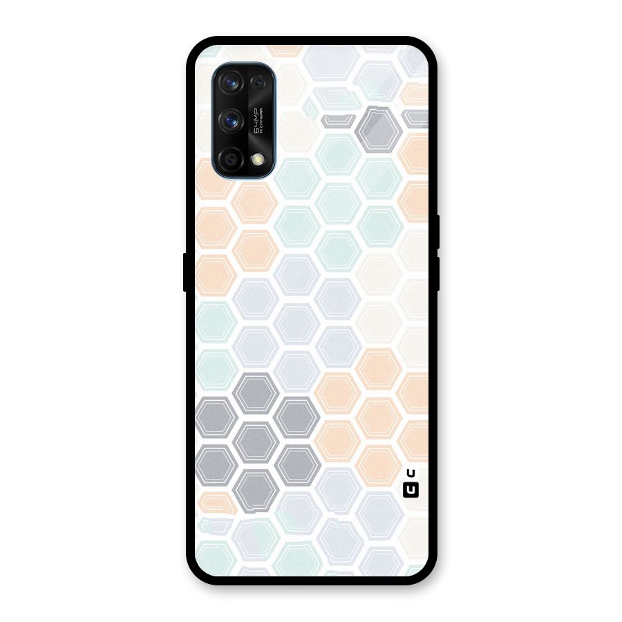 Light Hexagons Glass Back Case for Realme 7 Pro