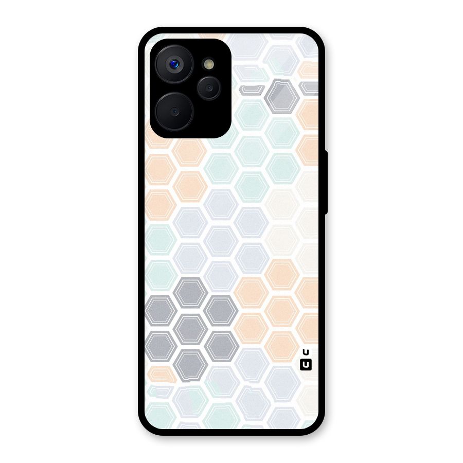 Light Hexagons Glass Back Case for Realme 9i 5G