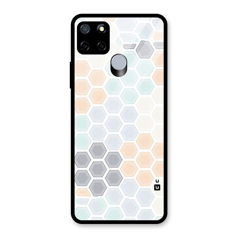 Light Hexagons Glass Back Case for Realme C12