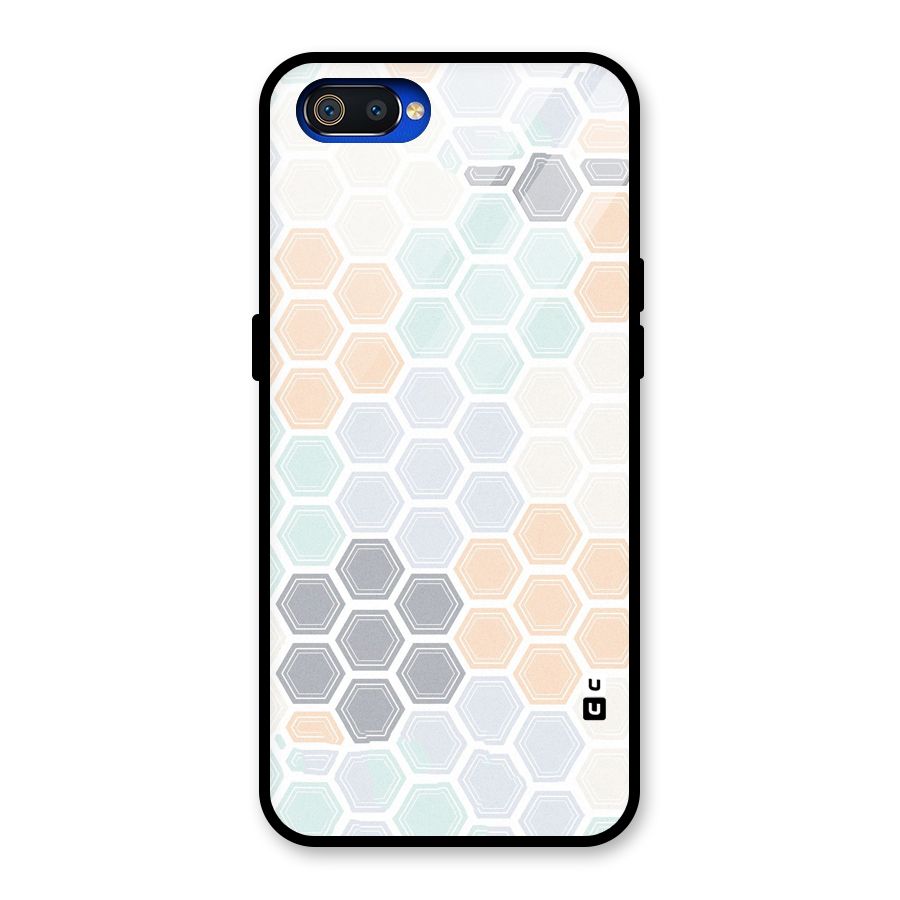 Light Hexagons Glass Back Case for Realme C2
