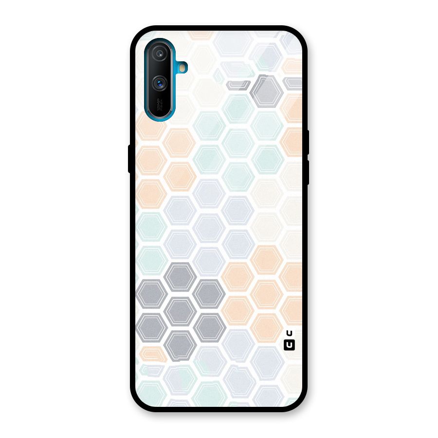 Light Hexagons Glass Back Case for Realme C3