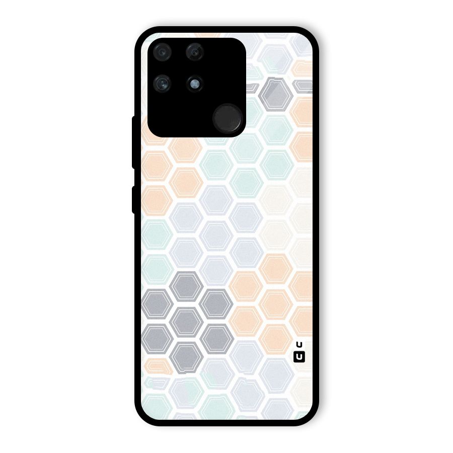 Light Hexagons Glass Back Case for Realme Narzo 50A