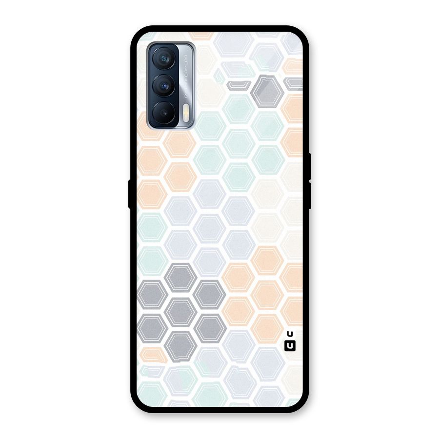 Light Hexagons Glass Back Case for Realme X7