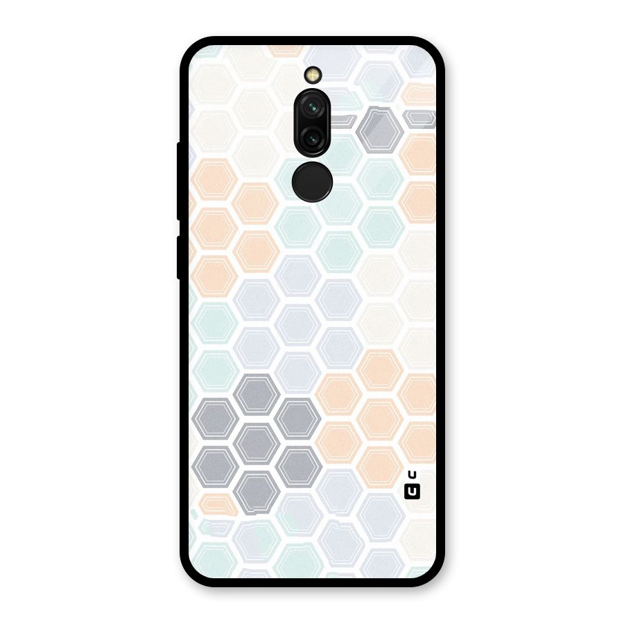 Light Hexagons Glass Back Case for Redmi 8