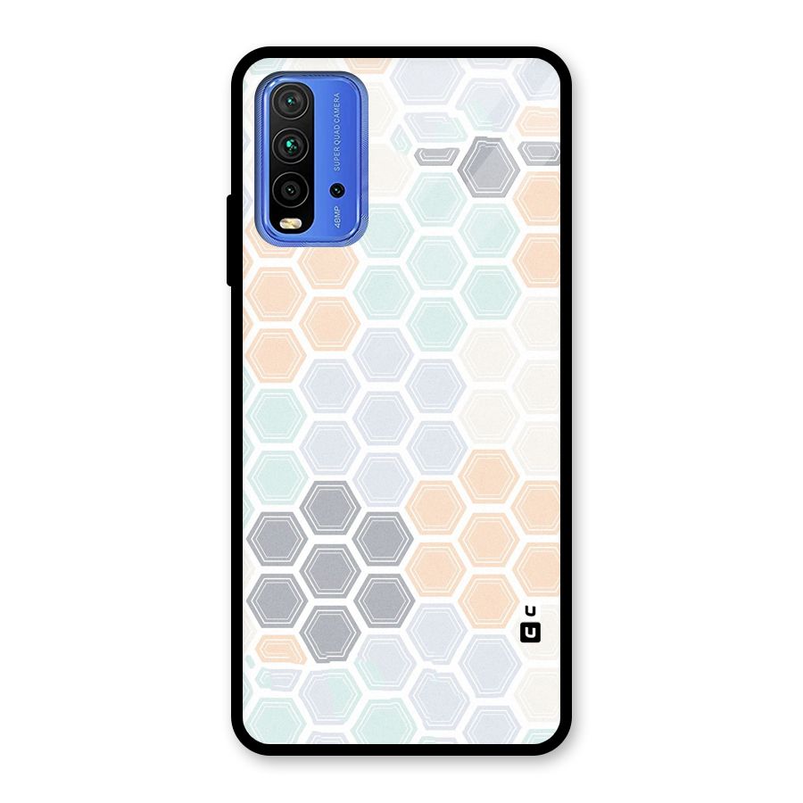 Light Hexagons Glass Back Case for Redmi 9 Power