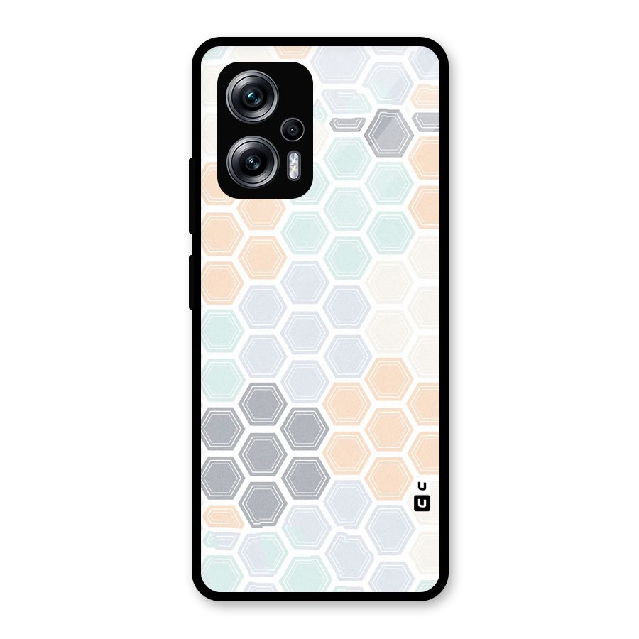 Light Hexagons Glass Back Case for Redmi K50i