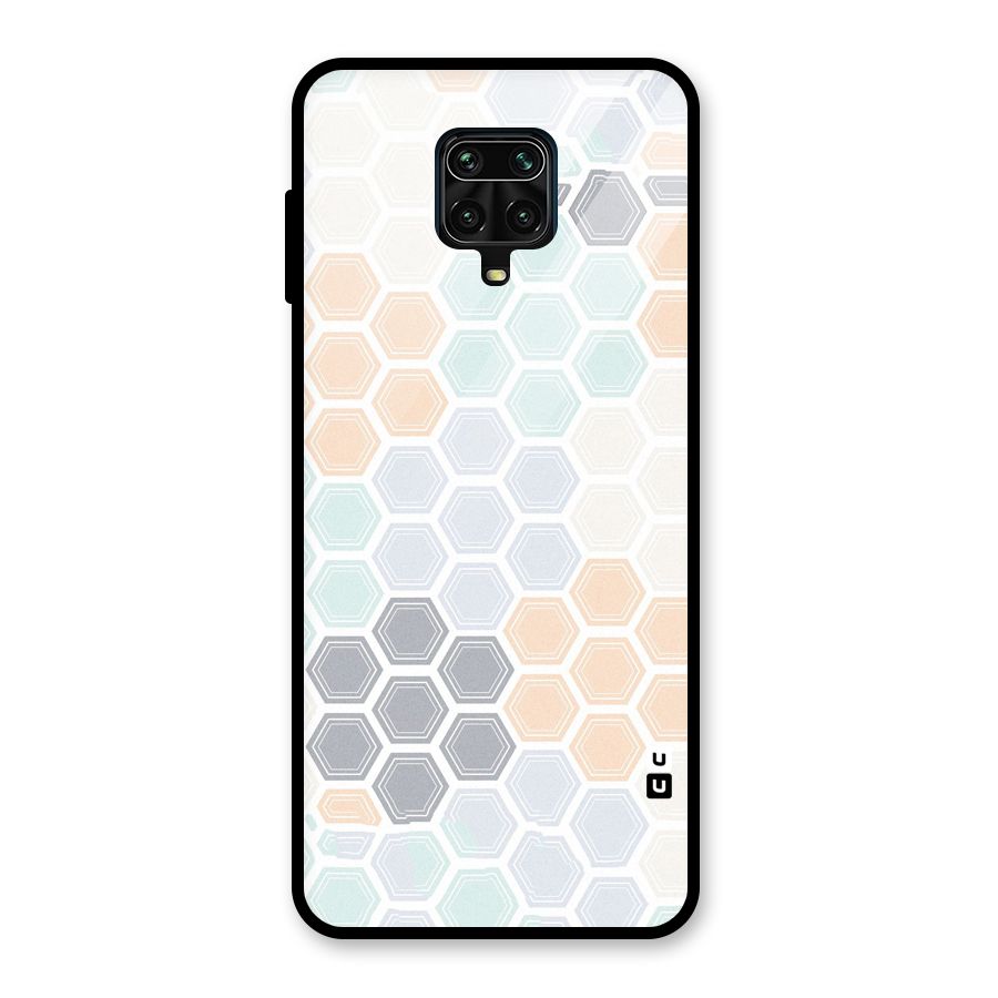 Light Hexagons Glass Back Case for Redmi Note 10 Lite