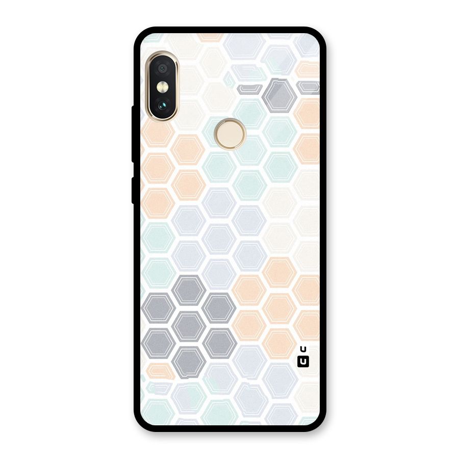 Light Hexagons Glass Back Case for Redmi Note 5 Pro