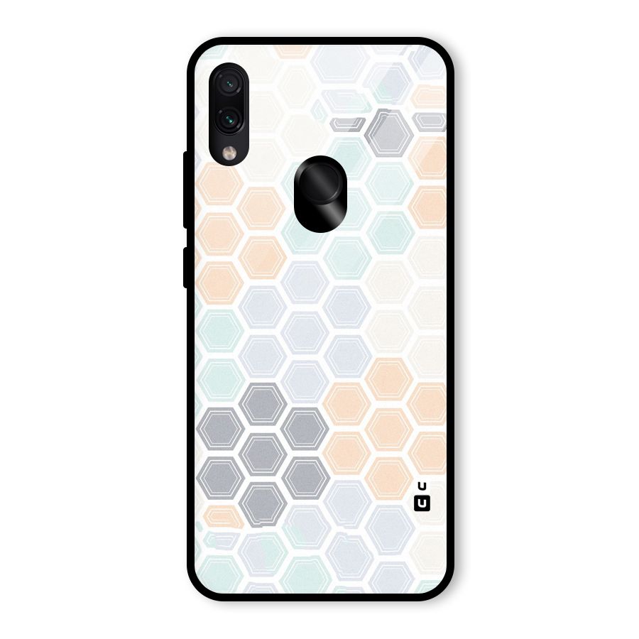 Light Hexagons Glass Back Case for Redmi Note 7 Pro