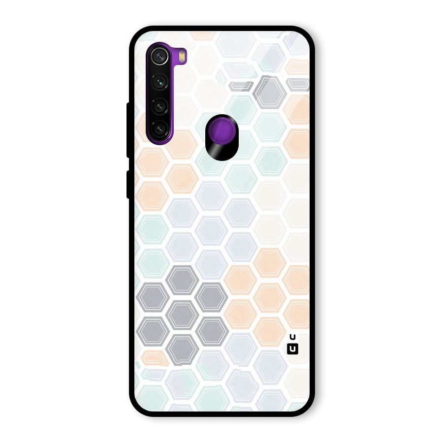 Light Hexagons Glass Back Case for Redmi Note 8