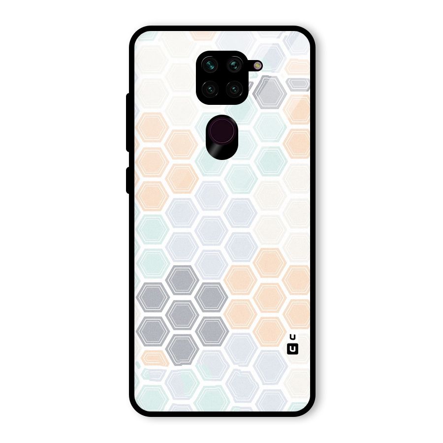 Light Hexagons Glass Back Case for Redmi Note 9