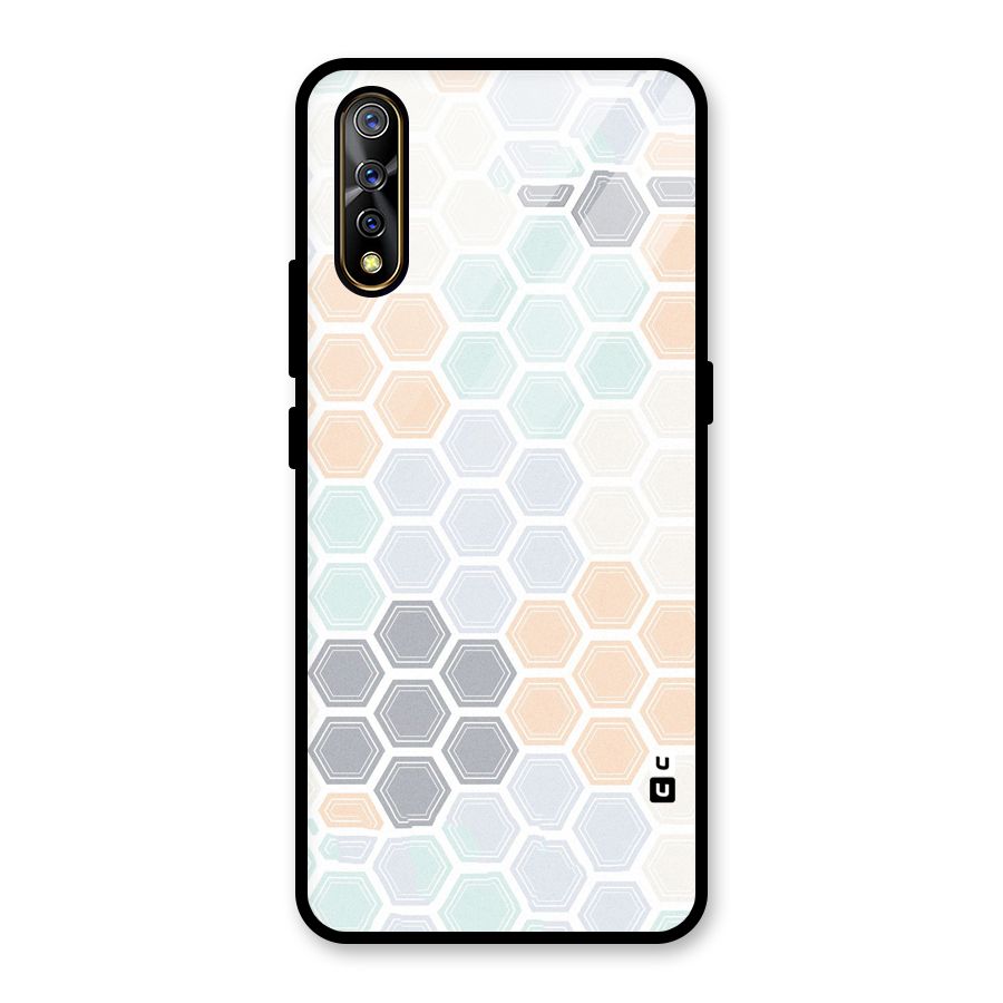 Light Hexagons Glass Back Case for Vivo S1