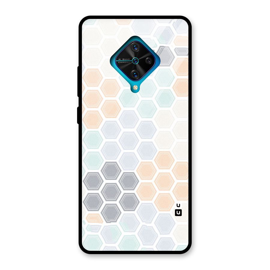 Light Hexagons Glass Back Case for Vivo S1 Pro
