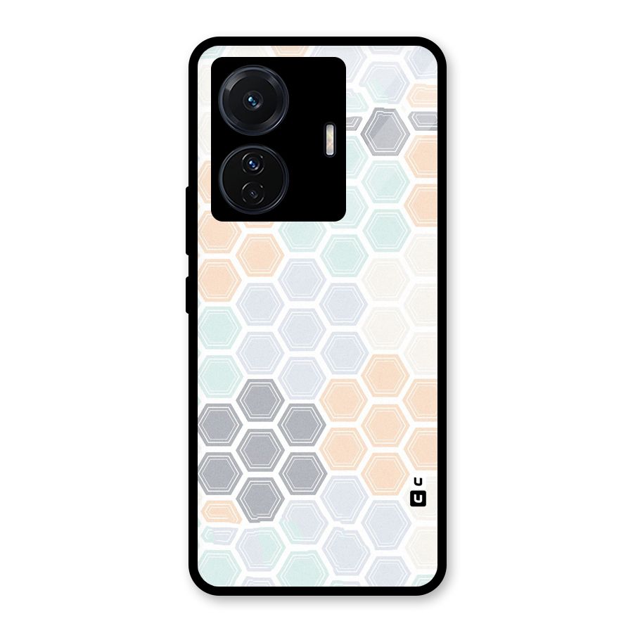 Light Hexagons Glass Back Case for Vivo T1 Pro