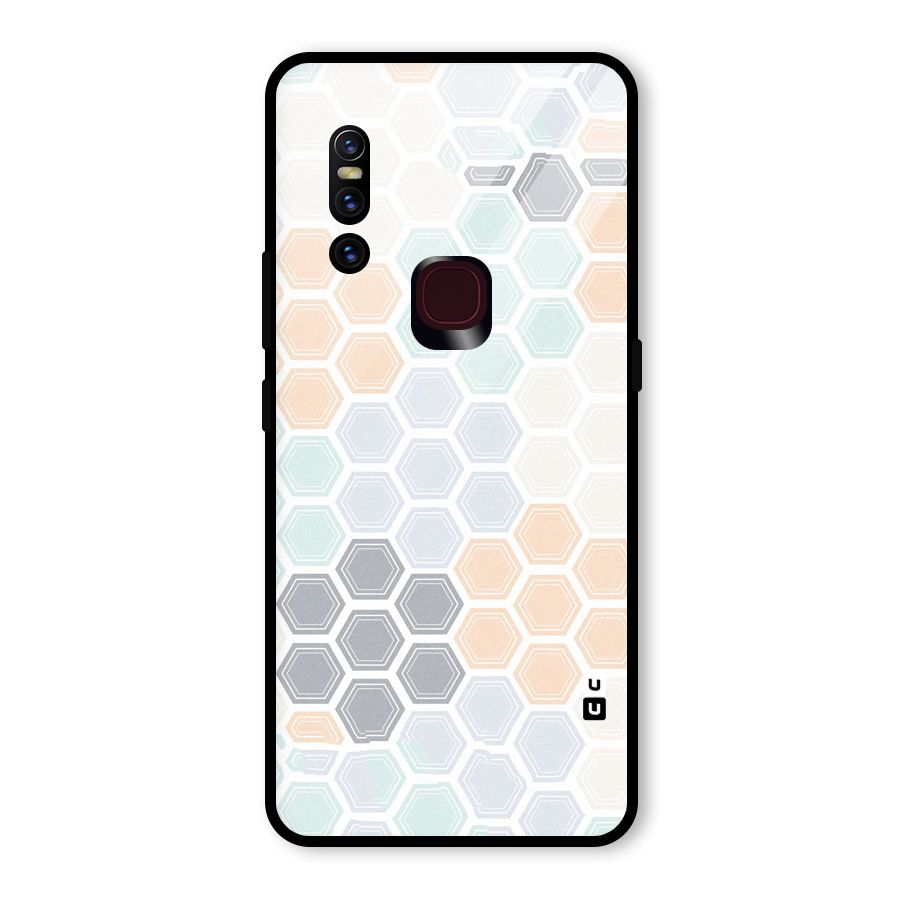 Light Hexagons Glass Back Case for Vivo V15
