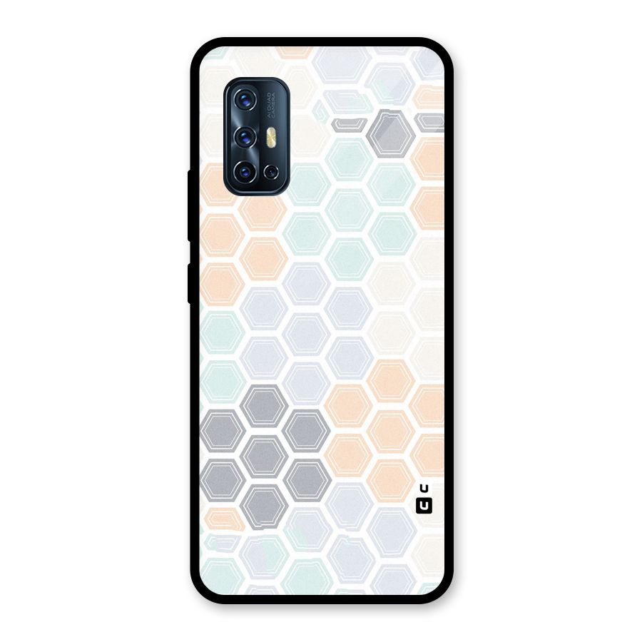 Light Hexagons Glass Back Case for Vivo V17