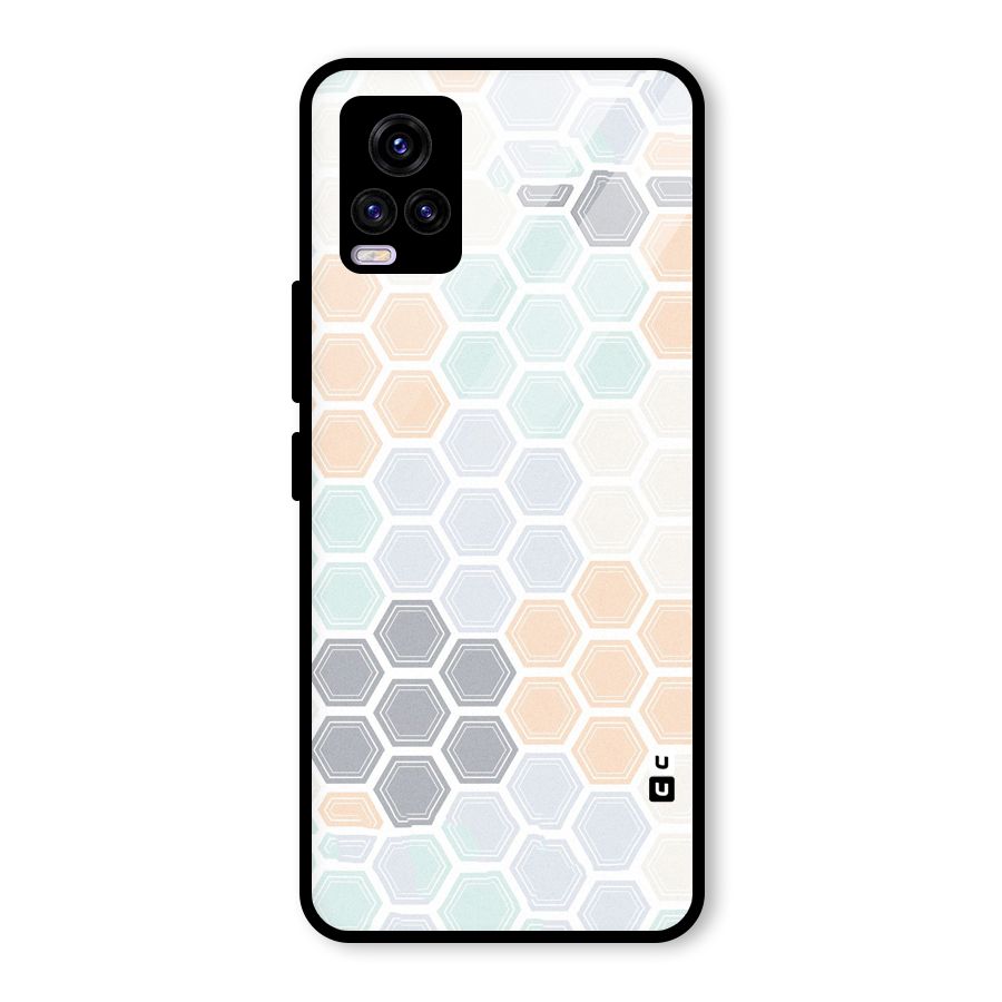 Light Hexagons Glass Back Case for Vivo V20