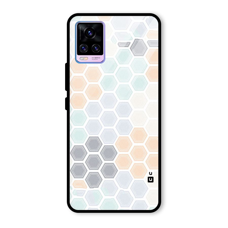 Light Hexagons Glass Back Case for Vivo V20 Pro