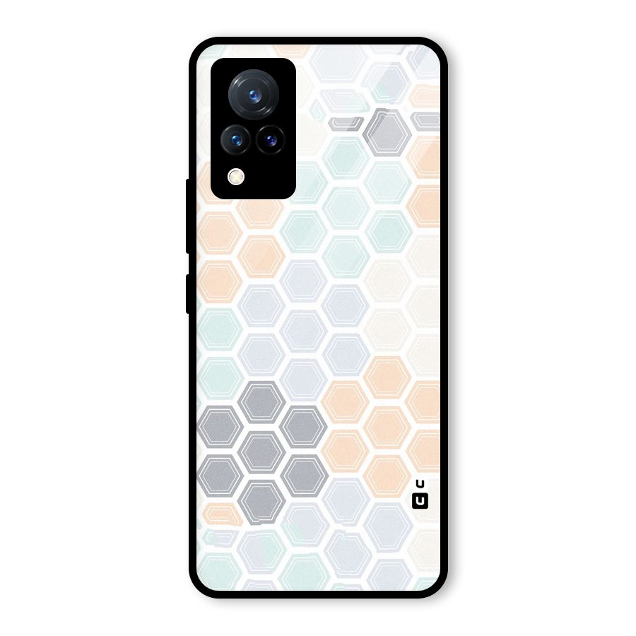Light Hexagons Glass Back Case for Vivo V21 5G