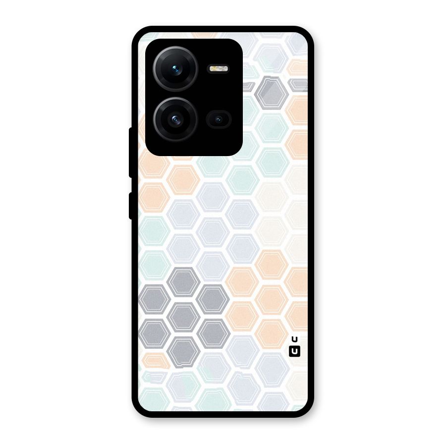 Light Hexagons Glass Back Case for Vivo V25
