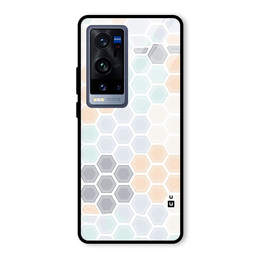 Light Hexagons Glass Back Case for Vivo X60 Pro Plus