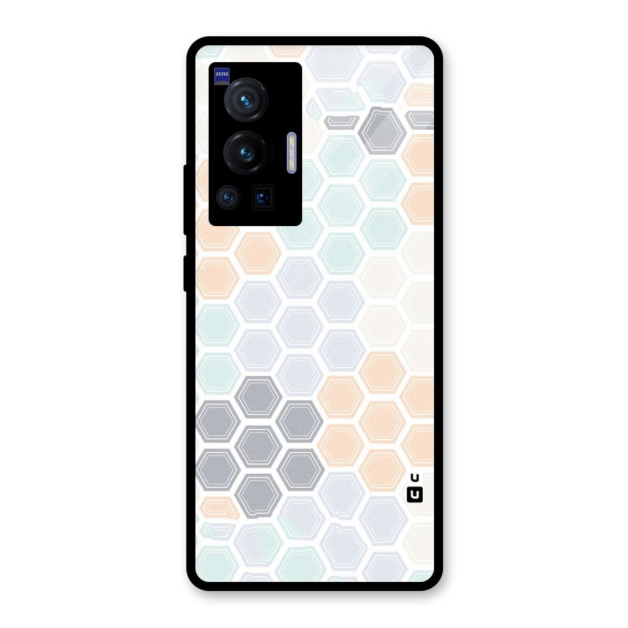 Light Hexagons Glass Back Case for Vivo X70 Pro