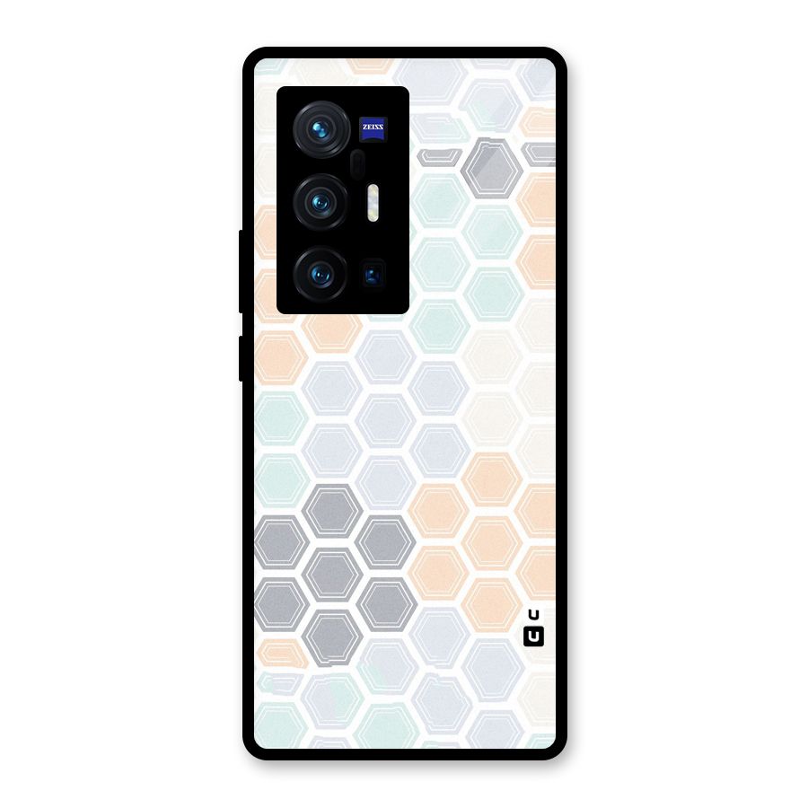 Light Hexagons Glass Back Case for Vivo X70 Pro Plus