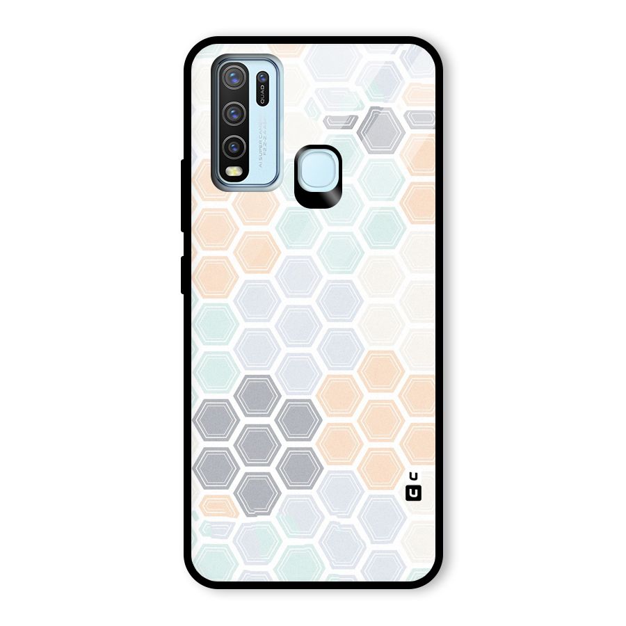 Light Hexagons Glass Back Case for Vivo Y30