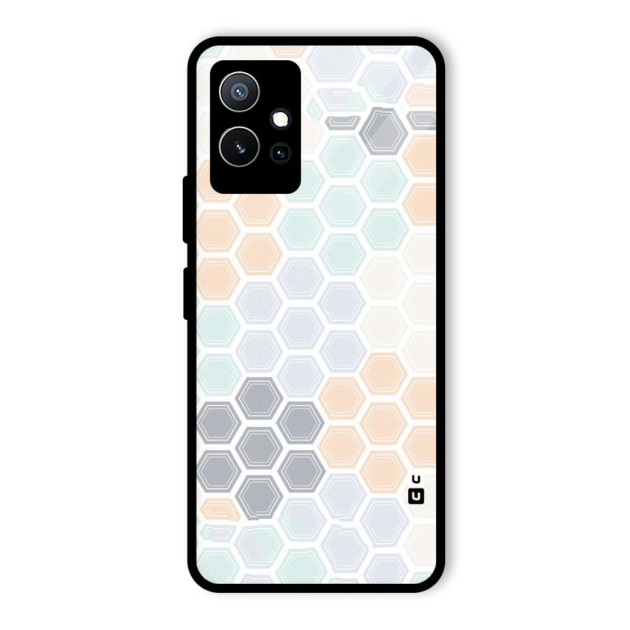 Light Hexagons Glass Back Case for Vivo iQOO Z6