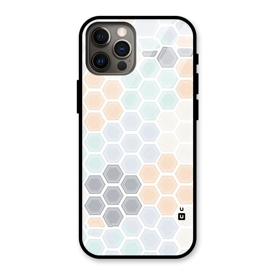 Light Hexagons Glass Back Case for iPhone 12 Pro
