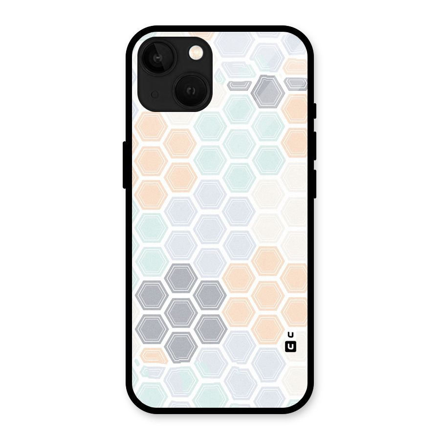 Light Hexagons Glass Back Case for iPhone 13